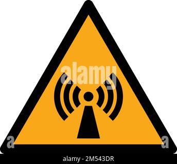 ISO 7010 W005 – Non-ionizing radiation as vector. Stock Vector