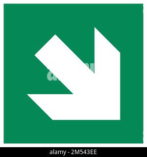 ISO 7010 E006 – Direction arrow (45° angle) sign Stock Vector