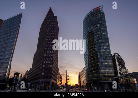 Germany, Berlin, 14. 03. 2020, Potsdamer Platz, high-rise buildings, Kollhoff high-rise, Sony Center Stock Photo