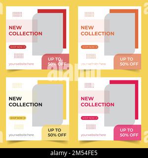 Fashion sale banner for social media post template. Stock Vector