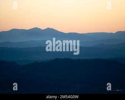 Sunset taken from western side of Tamborine Mountain Stock Photo