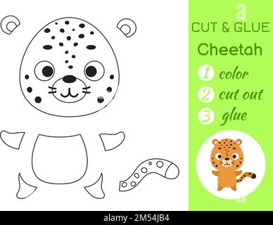 Cheetah Coloring Page for Kids Stock Vector Image & Art - Alamy