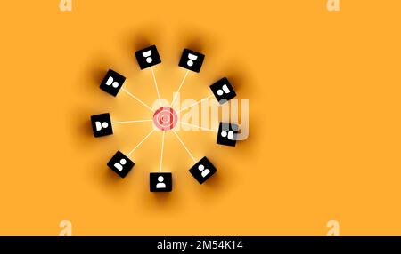 work together with one's team members toward one's goal Stock Photo
