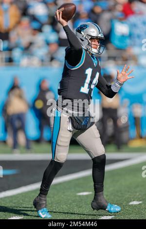 Charlotte, United States. 24th Dec, 2022. Charlotte, NC USA; Carolina  Panthers quarterback Sam Darnold (14) runs in for a touchdown during an NFL  game against the Detroit Lions at Bank of America