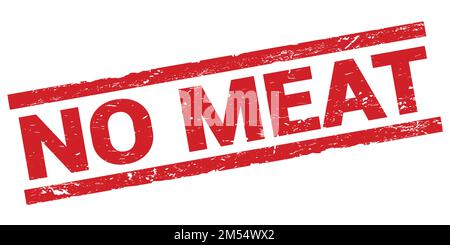 NO MEAT text written on red rectangle stamp sign. Stock Photo