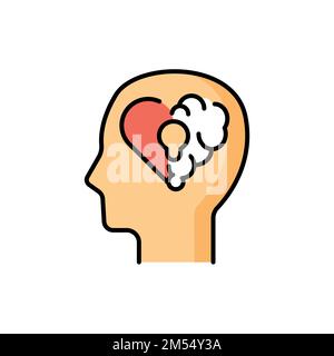 Emotional intelligence color line icon. Human behavior. Self education Stock Vector