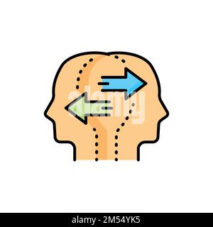 Self-awareness color line icon. Human behavior. Self education Stock Vector