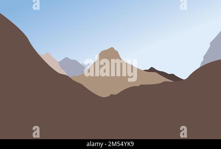 beautiful mountain scenery vector illustration Stock Vector