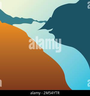 landscape of mountains and river vector illustration Stock Vector