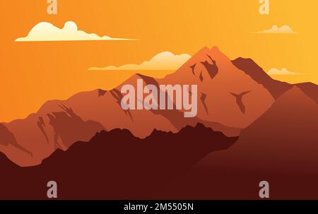 mountains in summer vector illustration. mountain background Stock Vector