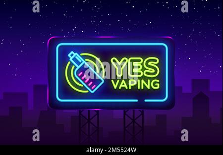 Yes Vaping neon sign. Zone Vaping neon sign vector template, light ...