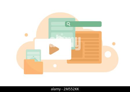 Cloud storage flat concept vector illustration Stock Vector