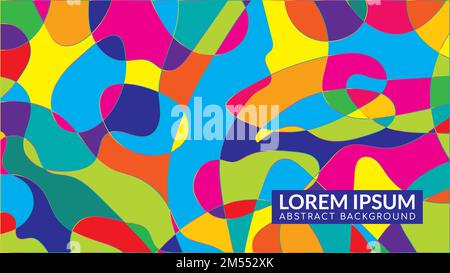 Overlaping multicolored wavy geomectric shape. Abstract background design template Stock Vector