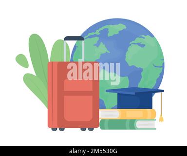 International education elements flat concept vector illustration Stock Vector