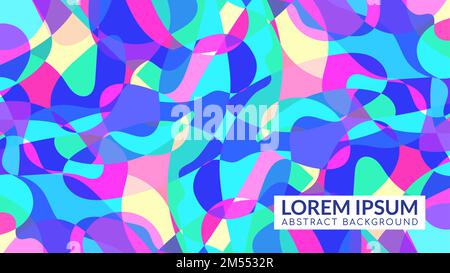 Overlaping multicolored wavy geomectric shape. Abstract background design template Stock Vector