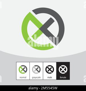 X Letter Logo. Colorful and Circular. - Vector Stock Vector