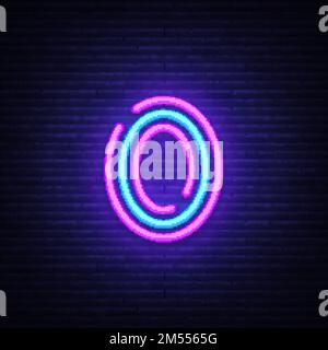 Number Zero symbol neon sign vector. Number Zero template neon icon, light banner, neon signboard, nightly bright advertising, light inscription. Vect Stock Vector