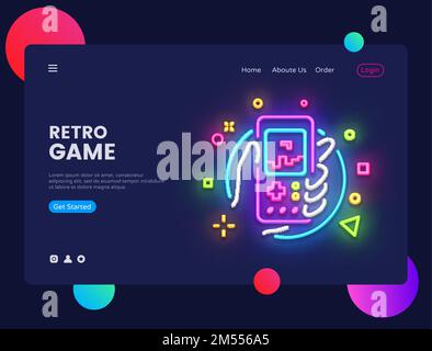 Cloud Gaming UI UX Vector Web Template for Website Header, Banner, Slider  or Landing Page. Online Video Gaming on Demand Stock Vector - Illustration  of device, game: 183549138