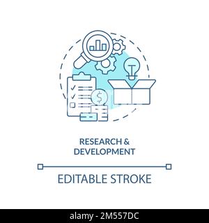 Research and development turquoise concept icon Stock Vector