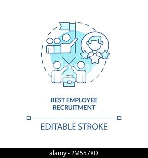 Best employee recruitment turquoise concept icon Stock Vector