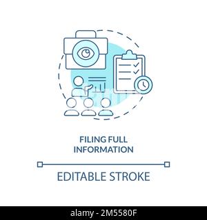 Filling full information turquoise concept icon Stock Vector