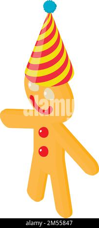 Gingerbread man icon isometric vector. Traditional christmas gingerbread man. Christmas, holiday sweet Stock Vector