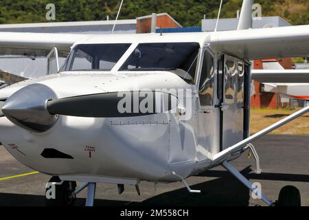 348 Light aircraft for flights over the Great Barrier Reef landed-Cairns Airport. Queensland-Australia. Stock Photo