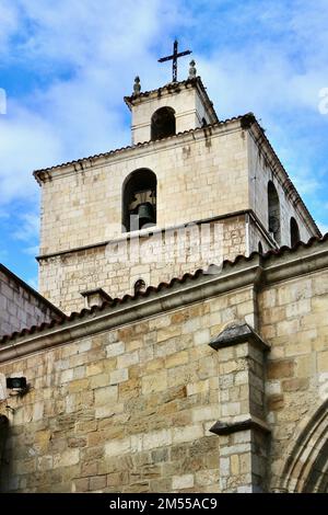 Bell tower Santander Cathedral from the cloisters in the city centre of Santander Cantabria Spain Stock Photo