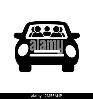 Carpool vector icon design on white background Perfect for traffic signs Stock Vector