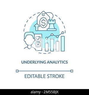Underlying analytics blue concept icon Stock Vector