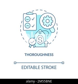 Thoroughness blue concept icon Stock Vector