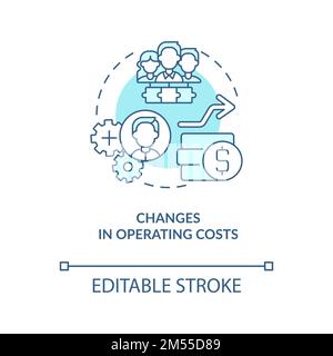 Changes in operating costs blue concept icon Stock Vector