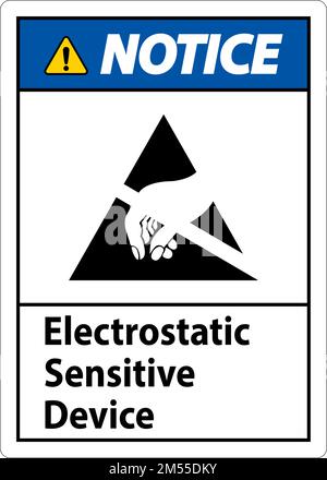 Warning Electrostatic Sensitive Device Sign On White Background Stock ...