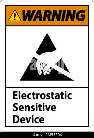 Warning Electrostatic Sensitive Device Sign On White Background Stock ...