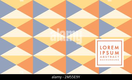 vector illustration of diamond with triangular seamless pattern. Orange beige grey white color. Abstract geometric background design template. Stock Vector