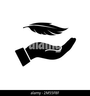 Lightweight icon. Feather quill sign. Light nib symbol. Classic flat style. Quality design element. Simple lightweight icon. Vector Stock Vector