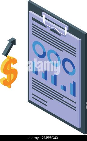 Business clipboard icon isometric vector. Finance team. Manager office Stock Vector
