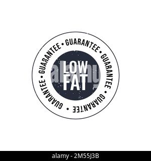 Low fat sign or stamp vector image. low fat. stamp. black round grunge vintage low fat sign Stock Vector
