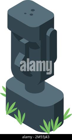 Chile statue head icon isometric vector. National travel. Tourism global Stock Vector