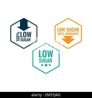 Low sugar Set of vector stickers for product package, label design ...
