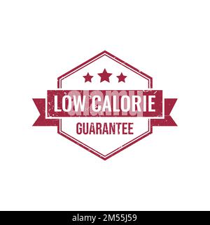 Hexagon Low-Calorie Seal With Grunged Texture. Low calorie label or sticker vector image Stock Vector