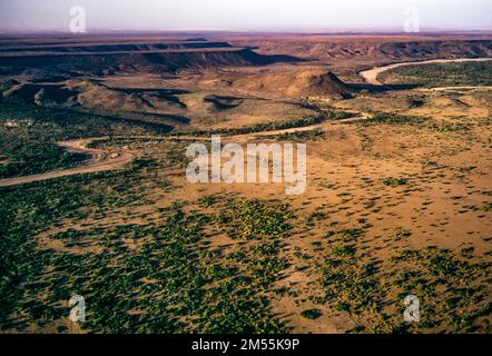 Ethiopia, 1970s, High plateau, highland aerial view, mountains, Amhara region, East Africa, Stock Photo