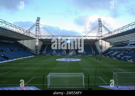 General view inside of Deepdale, home of Preston North End ahead of the Sky Bet Championship match Preston North End vs Huddersfield Town at Deepdale, Preston, United Kingdom, 25th December 2022  (Photo by Gareth Evans/News Images) Stock Photo
