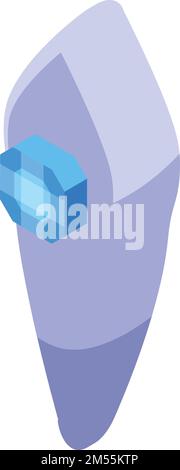 Oral teeth gemstone icon isometric vector. Dental tooth. Clean care Stock Vector