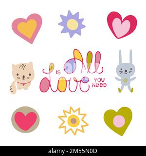 Hand drawn lettering All you need is Love Stock Vector