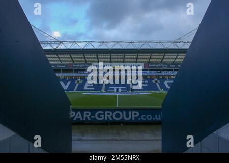 Preston, UK. 25th Dec, 2022. General view inside of Deepdale, home of Preston North End ahead of the Sky Bet Championship match Preston North End vs Huddersfield Town at Deepdale, Preston, United Kingdom, 26th December 2022 (Photo by Gareth Evans/News Images) in Preston, United Kingdom on 12/25/2022. (Photo by Gareth Evans/News Images/Sipa USA) Credit: Sipa USA/Alamy Live News Stock Photo