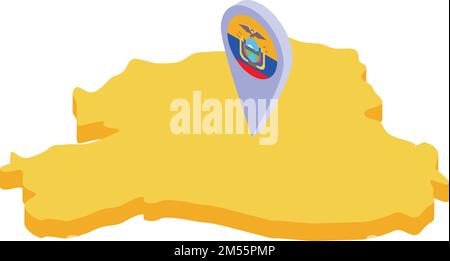 Ecuador landmark teritory icon isometric vector. Vacation culture. Trip tourism Stock Vector