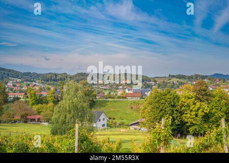 Landscape in autumn at Rogaska Slatina thermal water cure place, spa in Slovenia Stock Photo