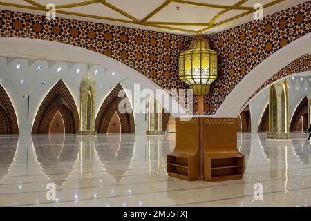 Ornaments are seen inside the Al-Jabbar Mosque in Bandung. Masjid Raya Al-Jabbar can accommodate 20 thousand worshippers and this mosque will be inaugurated on Friday, December 30, 2022. Stock Photo