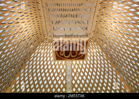 Ornaments are seen inside the Al-Jabbar Mosque in Bandung. Masjid Raya Al-Jabbar can accommodate 20 thousand worshippers and this mosque will be inaugurated on Friday, December 30, 2022. Stock Photo